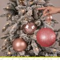 thumbnail image 3 of Esferas para árbol de navidad Artego extra grandes de 15 cm de diámetro paq 6 esferas  Rosé dorado Línea SKY 3 diversos acabados navideños Mate, brillantes, cromadas para colgar Christmas ornaments, 3 of 7