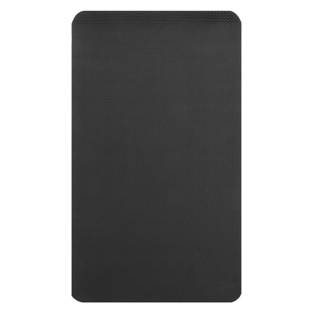 colchoneta de entrenamiento, máquina de fitness, tapete antichoque, tapete de ejercicio diario para interiores alfombrilla negra de NBR, vista frontal rectangular de 120 x 63 x 8 cm con esquinas redondeadas y textura punteada; ofrece aislamiento acústico, reduce vibración y protege el suelo de arañazos; adecuada para cintas de correr y máquinas de gimnasio; ligera y plegable.