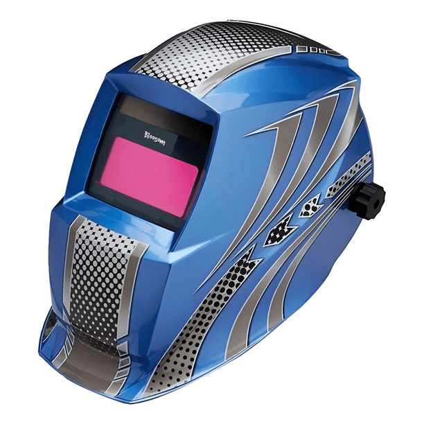 Careta Bloosom Electrónica Soldar Automática Azul Con Gris