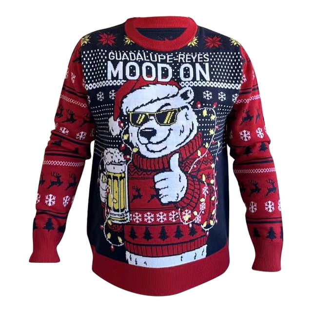 Suéter Navideño para Hombre George Oso Polar Ugly Sweater Azul, Talla EG