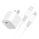 thumbnail image 1 of Cargador de pared + cable iBox lightning a tipo-C 20W, MFI, TPE, 1m, blanco, 1 of 3