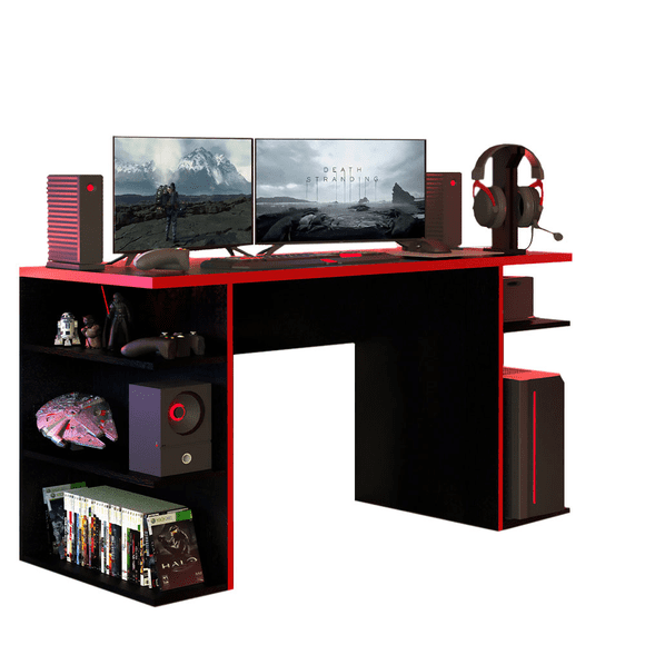 Escritorio Gamer Para Pc Y Consola Rojo Madesa Madesa Gamer