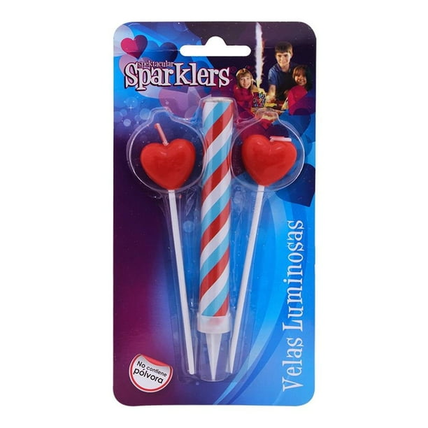 Velas de cumpleaños Sparklers luminosas 1 paquete con 3 pzas