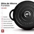 thumbnail image 2 of Olla de Hierro Fundido Esmaltado para Estufa y Horno ULTRACHEF , Horno Holandés Cubierto de Hierro Fundido , Dutch Oven , Redonda , Tamaño 28 cm, Capacidad 6 Litros, Negra, 2 of 10