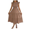 thumbnail image 3 of TaTaai Women‘s Sleeveless Shift Dress, Tank Top Style Round Neck Midi, Solid Color Casual Summer Dress, Loose Fit Day to Day Dress Gift, 3 of 9