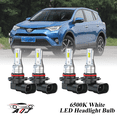 thumbnail image 1 of Compatible con Toyota RAV4 2006-2018 Kit de bombillas LED para faros (combo de luz alta y baja) (Paquete de 4), blancas 6500K 10,000LM súper brillantes, plug and play, 1 of 10