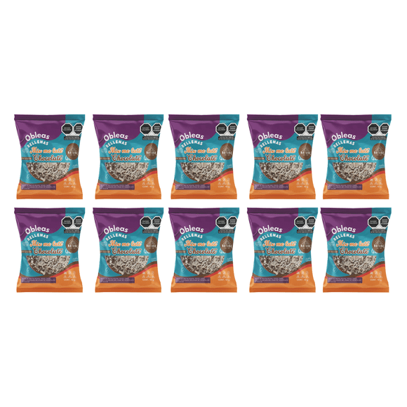 Mix de Obleas de Amaranto Rellenas de Chocolate Sin Azúcar Natuba. 10 Pack