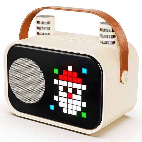 Bocina Bluetooth Portátil JYX con Micrófonos y Animación de Píxeles D58W-T