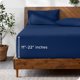 thumbnail image 1 of Sábana Ajustable Bare Home Colección Premium 1800 Tamaño Twin Azul Oscuro Bolsillo Extra Profundo 22', 1 of 7