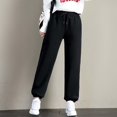 thumbnail image 3 of Pantalones casuales cálidos para mujer, pantalones deportivos de invierno con forro polar para niñas, para damas L, 3 of 9