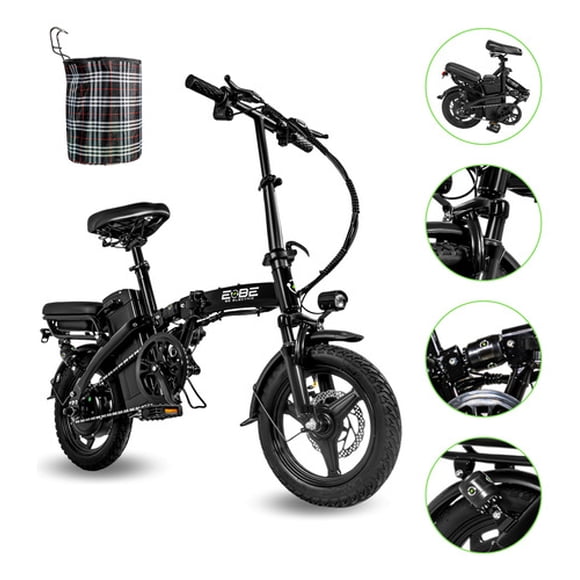Bicicleta E-be Electrica Plegable E-flex Curve 750w 35km/h negra
