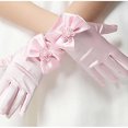 thumbnail image 2 of Guantes de niña de flores Guantes de malla cortos de encaje para boda (Rosa), 2 of 3