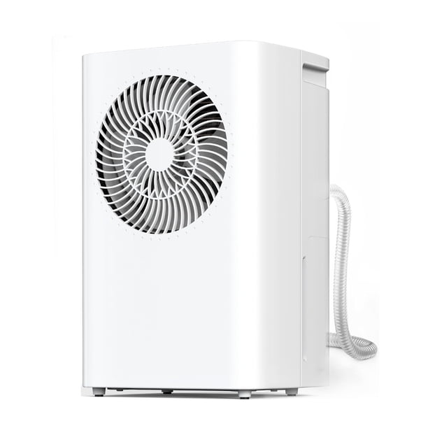 Deshumidificador de 12 L, 120 m² con Manguera de Drenaje, Depósito de Agua de 2LProtección contra Desbordamiento. Ideal para Sótanos, Dormitorios, Baños y Lavanderías.