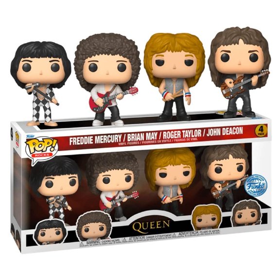 Funko Pop! Queen - Freddie Mercury, Roger Taylor, Brian May & John Deacon - 4-Pack Exclusive Funko -