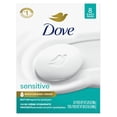 thumbnail image 1 of Dove Beauty Bar More Moisturizing Than Bar Soap for Softer Skin, Fragrance Free, Hypoallergenic Sensitive Skin With Gentle Cleanser 3.75 oz, 8 Bars, 1 of 9