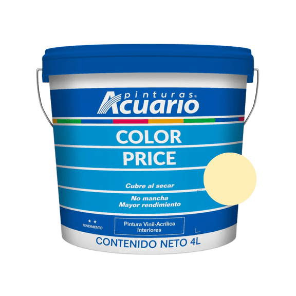 Galon De Pintura Vinilica Lavable Acuario Color Price 4lt - Color Paja
