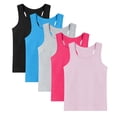 thumbnail image 2 of Paquete de 5 Camisetas sin Mangas para Niñas, Camiseta sin Mangas para Niñas, Camisetas sin Mangas Casuales de Color Sólido con Espalda Deportiva para Verano, Paquete Múltiple, Multicolor, 4 Años, 2 of 8