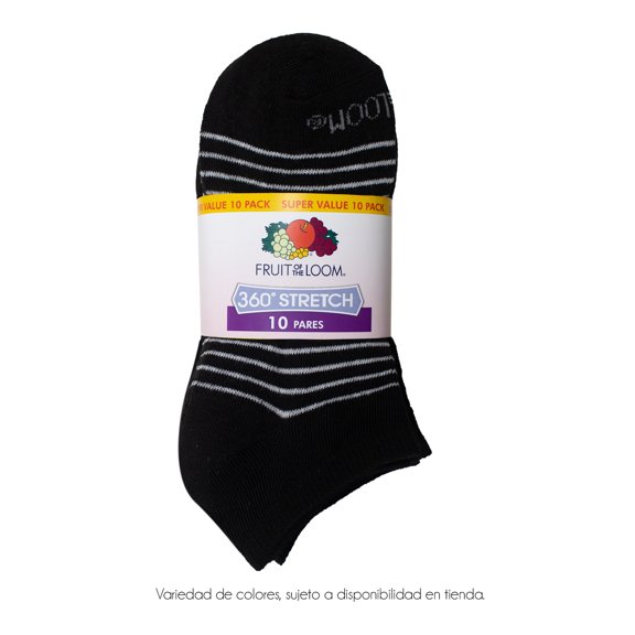 Tin Fruit Of The Loom para Mujer, sin Felpa Multicolor Unitalla, 10 Pares