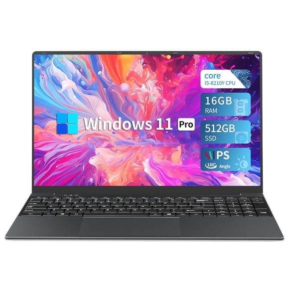 Laptop KUU 15.6" FHD, Intel Core i5, 16gb RAM, SSD 512gb, Windows 11, color plateado y negro