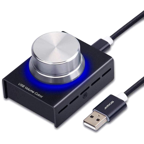 AIMOS Lnline - Control de volumen USB para mando de volumen sin pérdidas con cable USB de 6.5 pies,