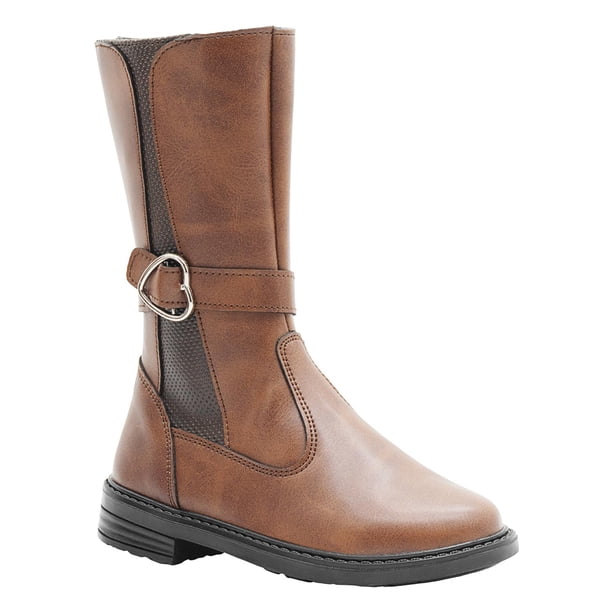 Bota Larga Ninos® Color Cognac Con Broche Invierno cafe 23