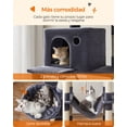 thumbnail image 3 of Feandrea Árbol para Gatos de 206 cm de Altura, Torre de Gatos con 13 Poste, 2 Cuevas, 2 Plataformas, Cesta, Pompón, Hamaca, Gris Ahumado, 3 of 4