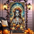 thumbnail image 4 of Decoraciones de Halloween, 35 x 71 pulgadas, cubierta de puerta de Halloween y Día de Muertos, decoración de puerta de Halloween y Día de Muertos, decoración de fiesta de festival, cubierta de puerta, 4 of 6