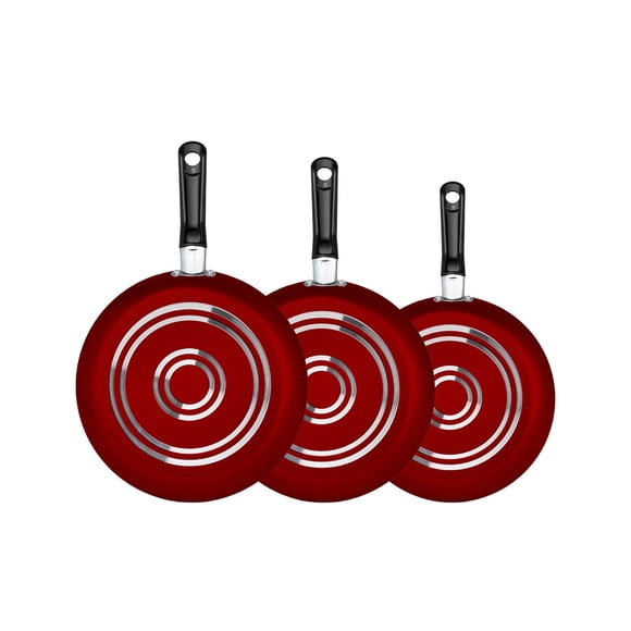 Juego de Sartenes Ekco Classic Aluminio Antiadherente 3 Piezas – Rojo