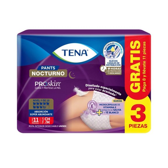Ropa interior desechable Tena Pants Nocturno talla chica/mediana 8 pzas