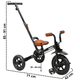 thumbnail image 5 of Triciclo 3 en 1 para Niños con Bastón, Bici y Bicicleta de Balance Plegable Torreta con Luz Soporta hasta 25 kg - Negro, 5 of 8