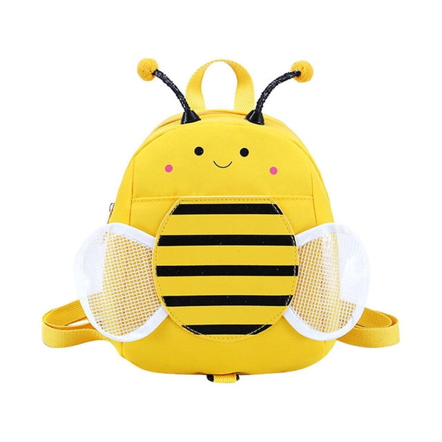 FELTECHELECTR Adorable mochila de moda para exteriores, bolsa de almacenamiento con diseño de abeja, bolsa de viaje para niñas (amarilla)