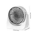thumbnail image 3 of Mini ventilador de escritorio pequeño con carga USB, viento fuerte, tres velocidades, silencioso, para dormitorio y hogar., 3 of 7