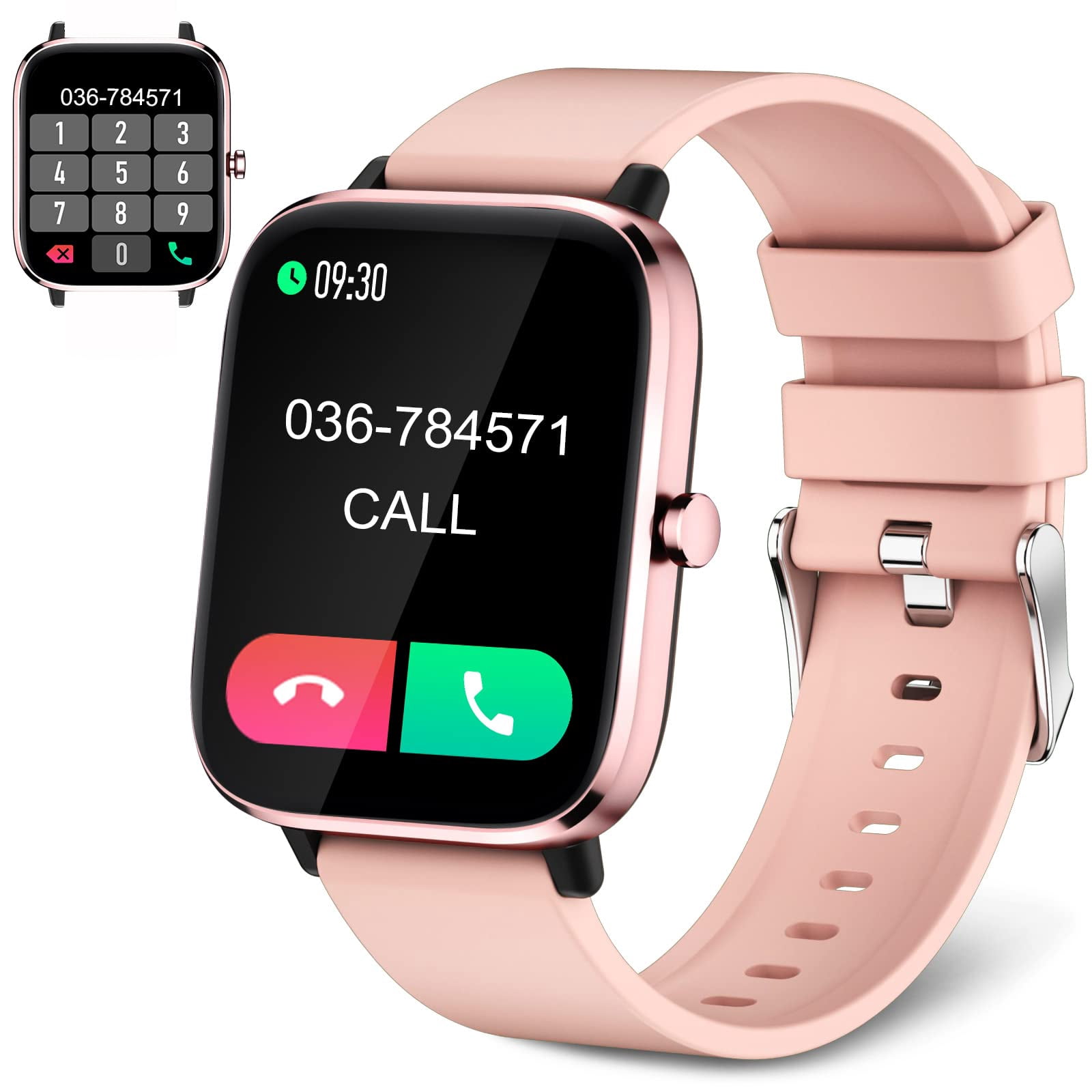 Reloj inteligente para mujer (recibir llamadas/marcar) Reloj inteligente para teléfonos Android y iPhone compatible con rastreador de actividad física, pantalla táctil a color de 1,69 pulgadas, IP67 r