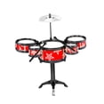 thumbnail image 3 of Batería para niños, juguete de percusión de simulación, educativo 5 pads de batería rojos, 3 of 7