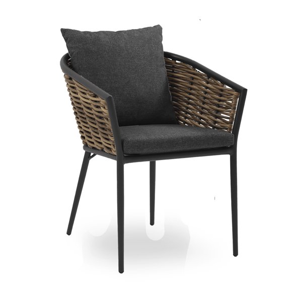 Silla para Exterior Tulum Rattan Sintentico Grupo Microtec Estructura Metal Todo Tipo Clima terraza Patio Resistencia UV y Salina