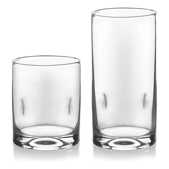 Vasos de Vidrio Xtellar transparente Juego de 16 piezas