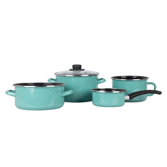 Batería de Cocina Ekco Acero Esmaltado para Inducción Menta 5 Pzas