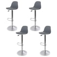 thumbnail image 1 of Sillas para Bar y Barra de Cocina con Respaldo y Reposapies de Altura Ajustable Banco Taburete Giratorio con Asiento Acolchado de Diseño Moderno Set 4 Piezas Gris, 1 of 7