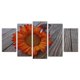 thumbnail image 1 of Juego de Cuadros Decorativos, Girasol Rojo sobre Madera Rústica, Estilo Campestre y Cálido, 5 Piezas, Ideal para Cabañas y Cocinas, 150x80cm, 1 of 5