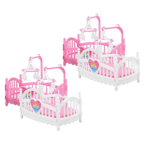 4 Uds. Cuna en miniatura para casa de muñecas, Mini muebles, modelo de casa de muñecas, cuna, juguete, decoración para casa de muñecas, muebles creativos para casa de muñecas, Juguetes