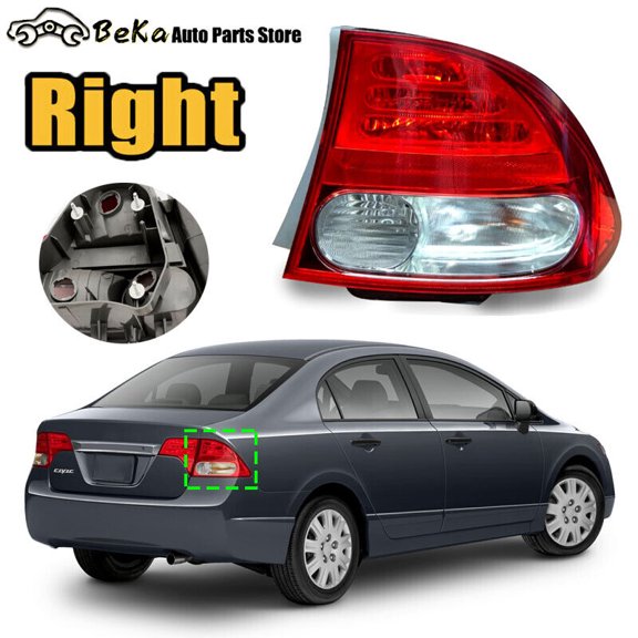 1 pieza de luz trasera derecha sin bombilla para Honda Civic sedán 2009-2010
