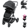 thumbnail image 1 of Carriola para Bebé  Asiento Reversible Convertible a Bambineto Plegable Ruedas de Goma Cinturón Apta a partir de 0 Meses - Negro, 1 of 6