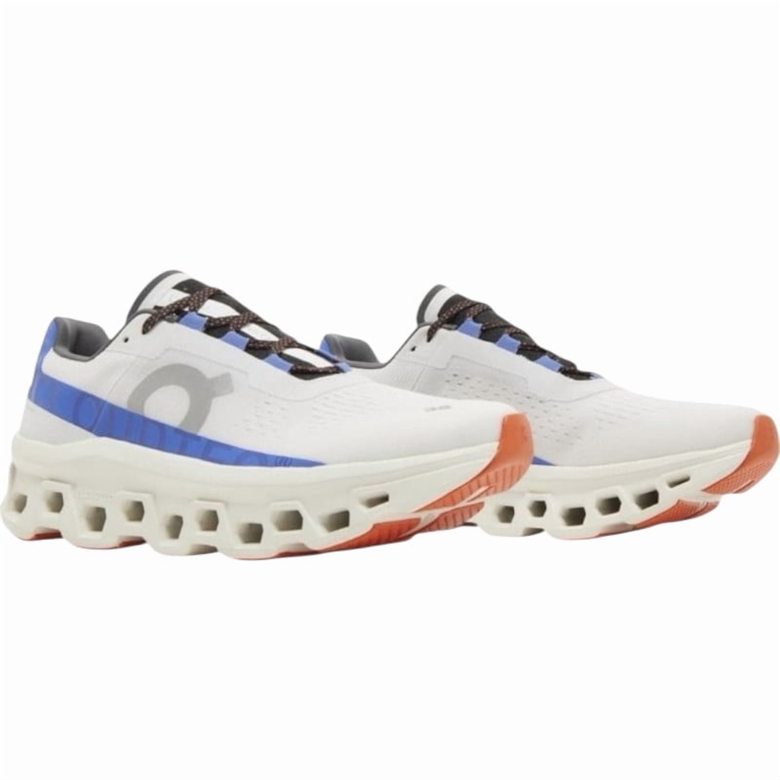 Tenis On Cloud Cloudmonster para hombre color blanco con suela de goma naranja