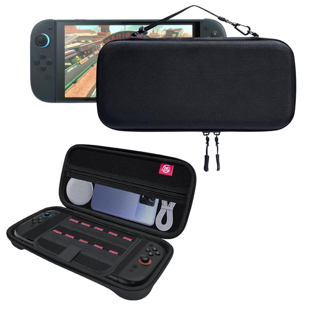 Funda protectora de viaje compatible con Nintendo Switch 2 con múltiples bolsillos para accesorios y juegos