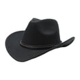 thumbnail image 1 of Sombrero de vaquero elegante sombrero de para la fiesta de la fiesta del festival de cosplay mujeres hombres Negro, 1 of 8
