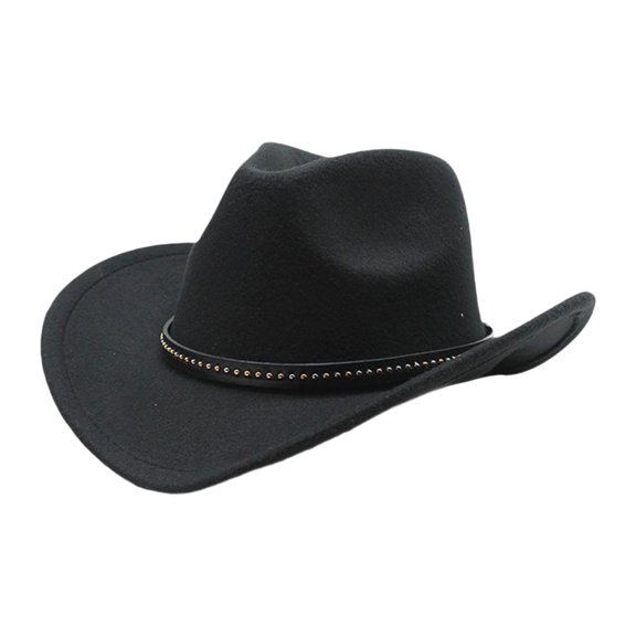 Sombrero de vaquero elegante sombrero de para la fiesta de la fiesta del festival de cosplay mujeres hombres Negro