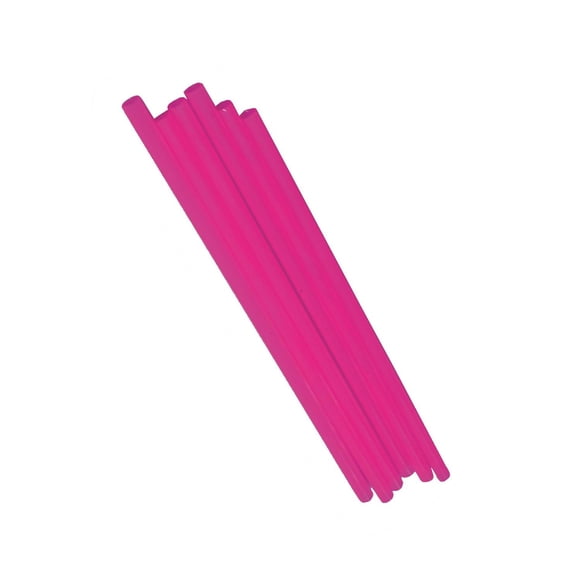 Paquete de 6 popotes rosa NEON resistentes rigidos uso rudo