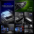 thumbnail image 4 of Xtreme PC IA Ultra ALIENWARE NVIDIA GeForce RTX 5080 Intel Core Ultra 9 285 32GB DDR5 SSD 1TB Monitor Curvo 32 180Hz Sistema Liquido WIFI IA profesional para cargas intensivas, 4 of 7