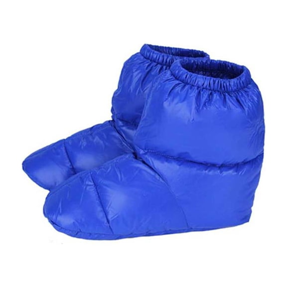 Inteprter Botas tipo pantuflas a prueba de viento para invierno, de nailon, ligeras, cálidas, con correa para los pies, calcetines cómodos, Suministros térmicos Azul, L tamaño L