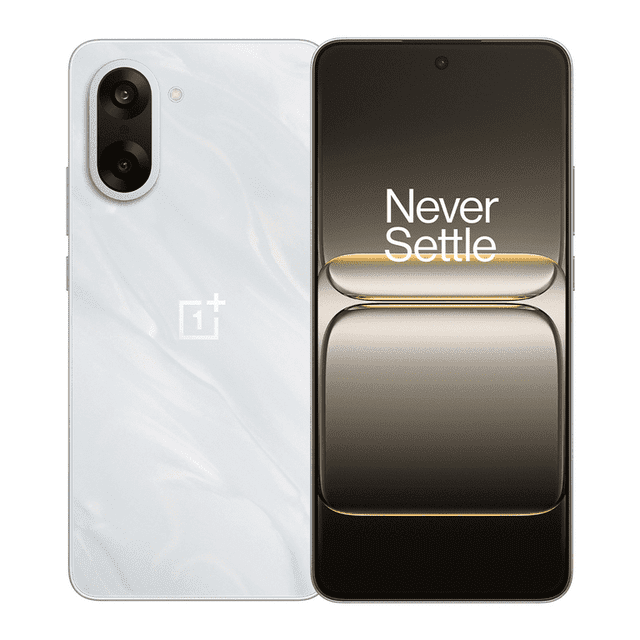 celular oneplus nord ce 5 5g versión global 256gb 8gb ram mediatek dimensity 8350 apex 120hz amoled 6,77" 7100mah 80w, niebla de mármol Frente y reverso centrados del OnePlus Nord CE 5G en Niebla de Mármol; pantalla AMOLED 6,77" 120 Hz con orificio frontal y texto "Never Settle", panel trasero marmoleado claro con módulo de cámara (principal 50 MP + ultra gran angular) y logotipo OnePlus, dimensiones aprox. 163,58 × 76,02 mm, grosor 8,17–8,27 mm y peso 199 g; también suele usarse con tarjeta microSD para ampliar almacenamiento.